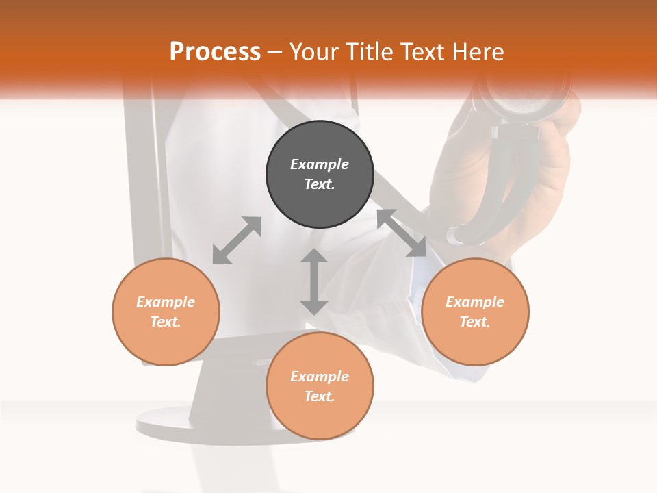 A Doctor Holding A Stethoscope Up To A Computer Screen PowerPoint Template