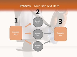 A Doctor Holding A Stethoscope Up To A Computer Screen PowerPoint Template