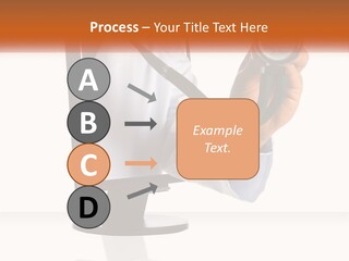 A Doctor Holding A Stethoscope Up To A Computer Screen PowerPoint Template