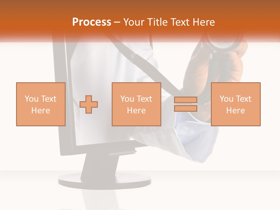 A Doctor Holding A Stethoscope Up To A Computer Screen PowerPoint Template