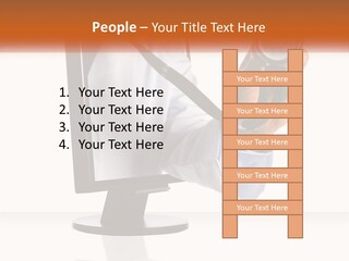 A Doctor Holding A Stethoscope Up To A Computer Screen PowerPoint Template