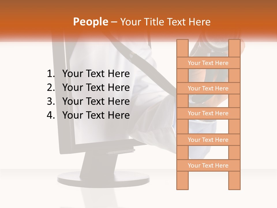 A Doctor Holding A Stethoscope Up To A Computer Screen PowerPoint Template