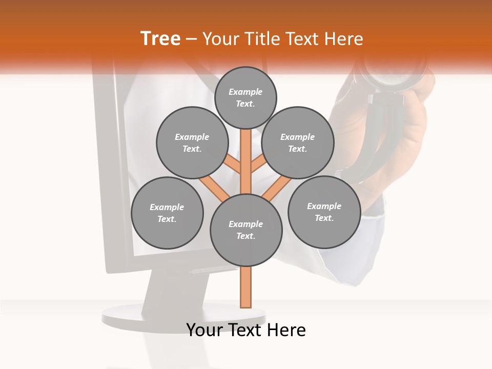 A Doctor Holding A Stethoscope Up To A Computer Screen PowerPoint Template