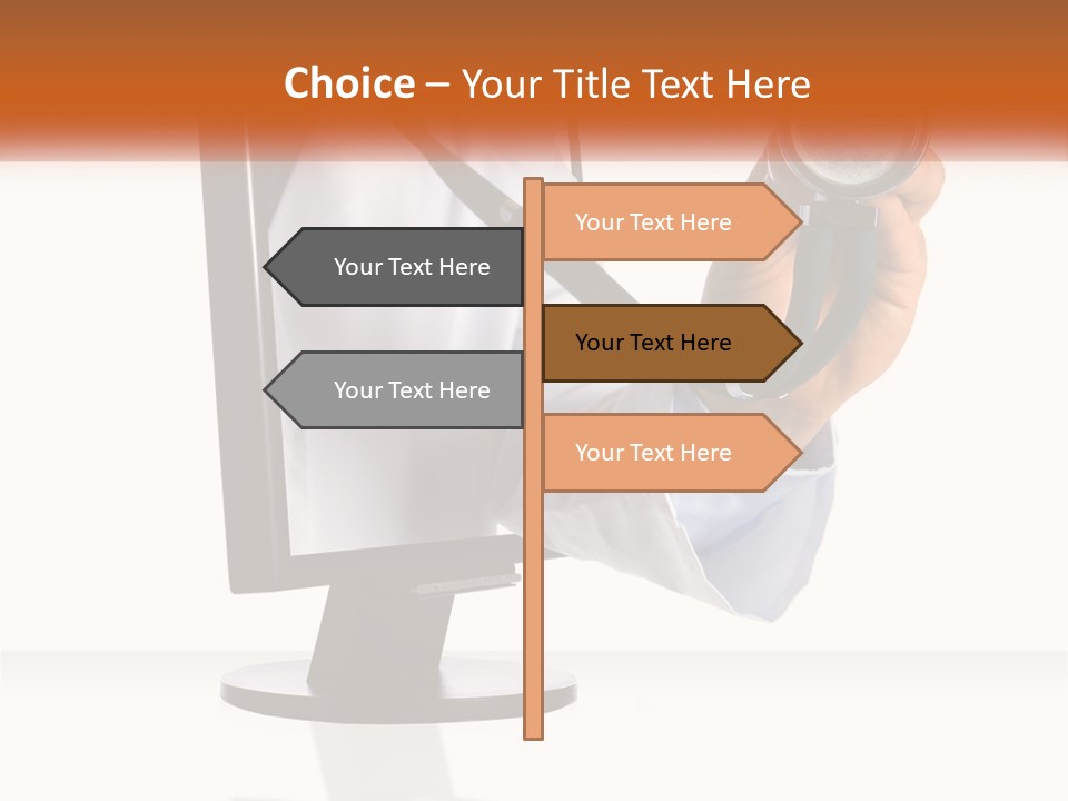 A Doctor Holding A Stethoscope Up To A Computer Screen PowerPoint Template