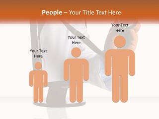 A Doctor Holding A Stethoscope Up To A Computer Screen PowerPoint Template