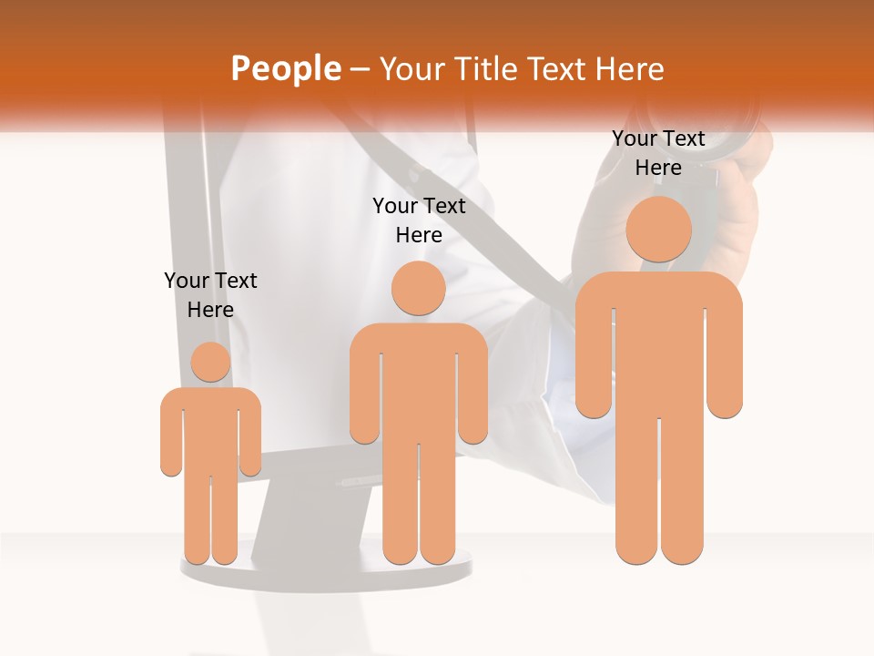 A Doctor Holding A Stethoscope Up To A Computer Screen PowerPoint Template