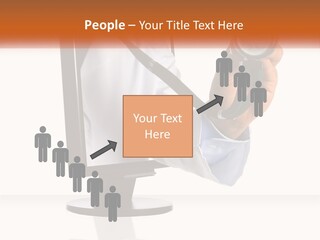 A Doctor Holding A Stethoscope Up To A Computer Screen PowerPoint Template