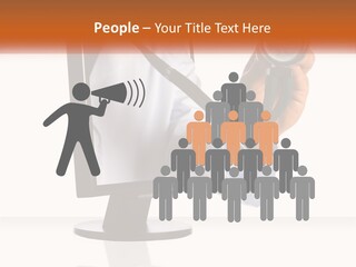 A Doctor Holding A Stethoscope Up To A Computer Screen PowerPoint Template