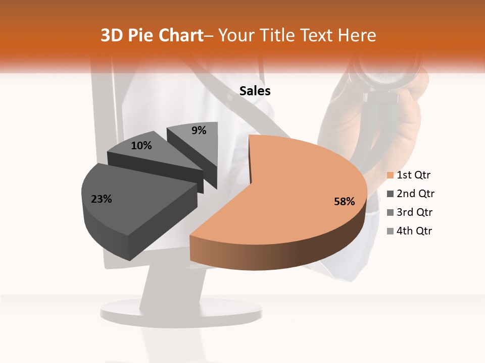 A Doctor Holding A Stethoscope Up To A Computer Screen PowerPoint Template