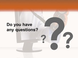 A Doctor Holding A Stethoscope Up To A Computer Screen PowerPoint Template