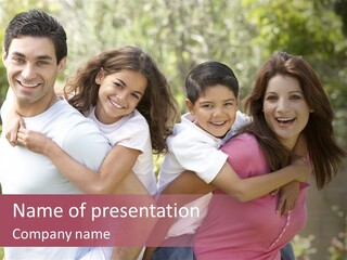 Family Countryside Girl PowerPoint Template