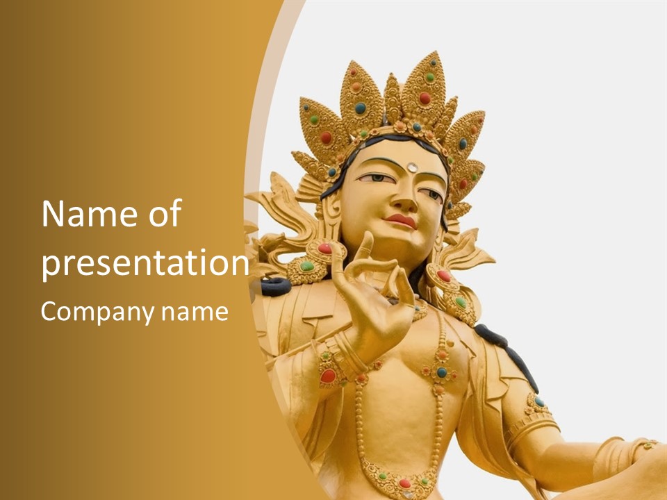 Face Budha Sculpture PowerPoint Template