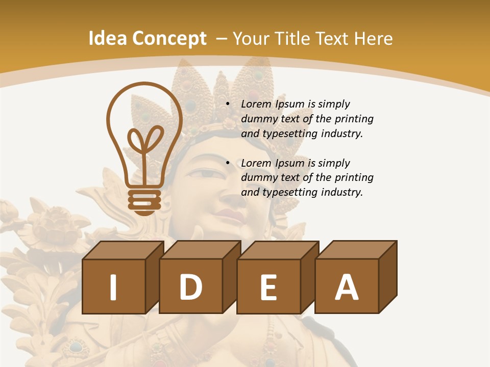 Face Budha Sculpture PowerPoint Template