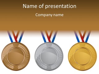 Icon Red Trophy PowerPoint Template
