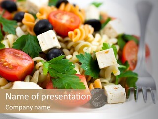 Cheese Tomatoes Feta PowerPoint Template