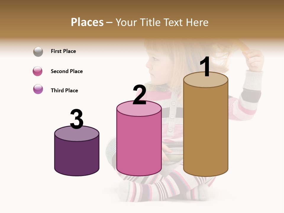 A Little Girl Sitting On The Floor With Her Hair Blowing In The Wind PowerPoint Template