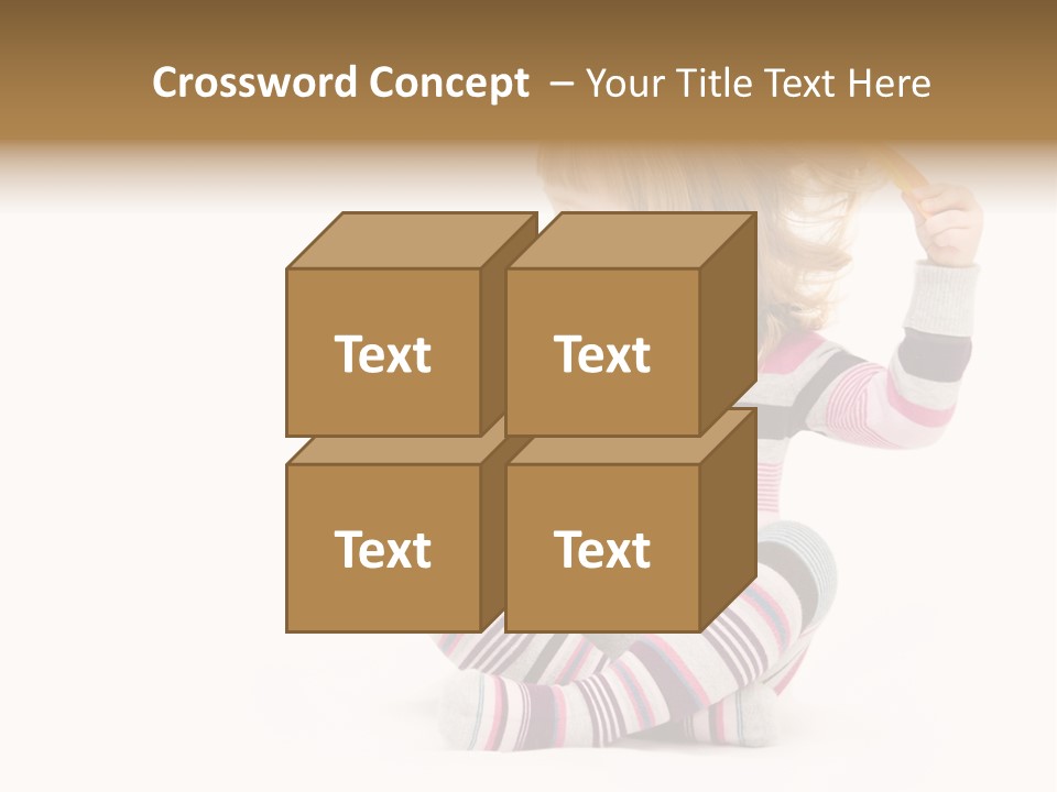 A Little Girl Sitting On The Floor With Her Hair Blowing In The Wind PowerPoint Template