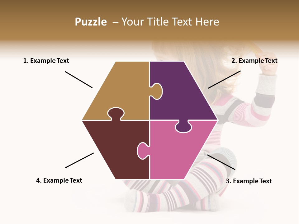 A Little Girl Sitting On The Floor With Her Hair Blowing In The Wind PowerPoint Template