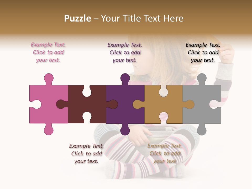 A Little Girl Sitting On The Floor With Her Hair Blowing In The Wind PowerPoint Template