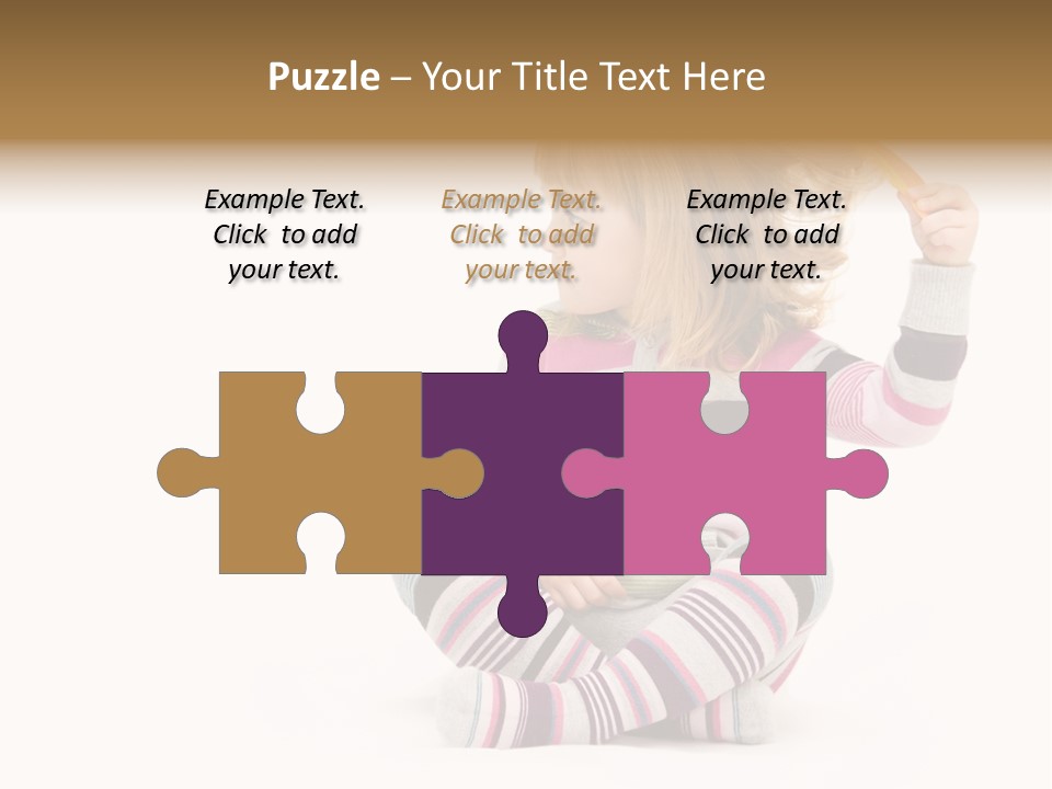 A Little Girl Sitting On The Floor With Her Hair Blowing In The Wind PowerPoint Template