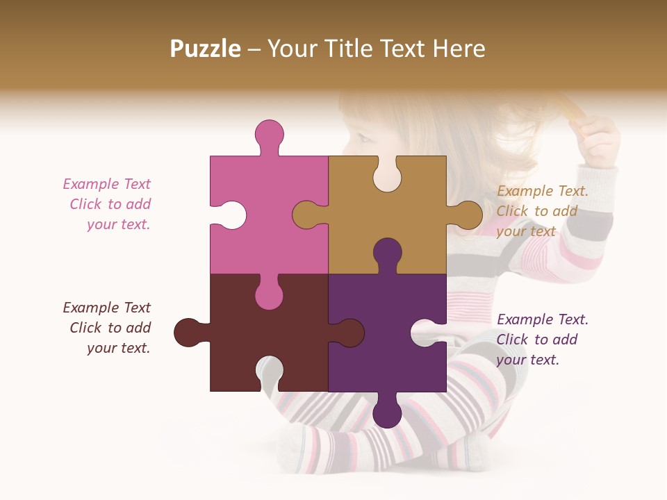 A Little Girl Sitting On The Floor With Her Hair Blowing In The Wind PowerPoint Template