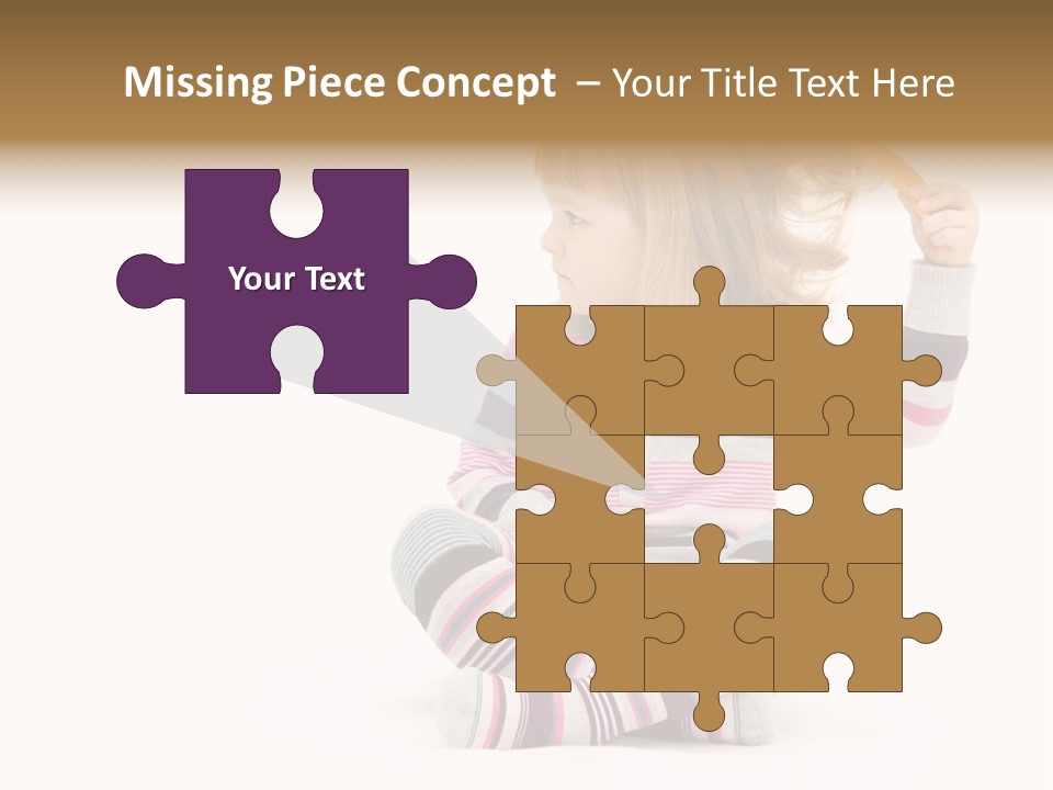 A Little Girl Sitting On The Floor With Her Hair Blowing In The Wind PowerPoint Template