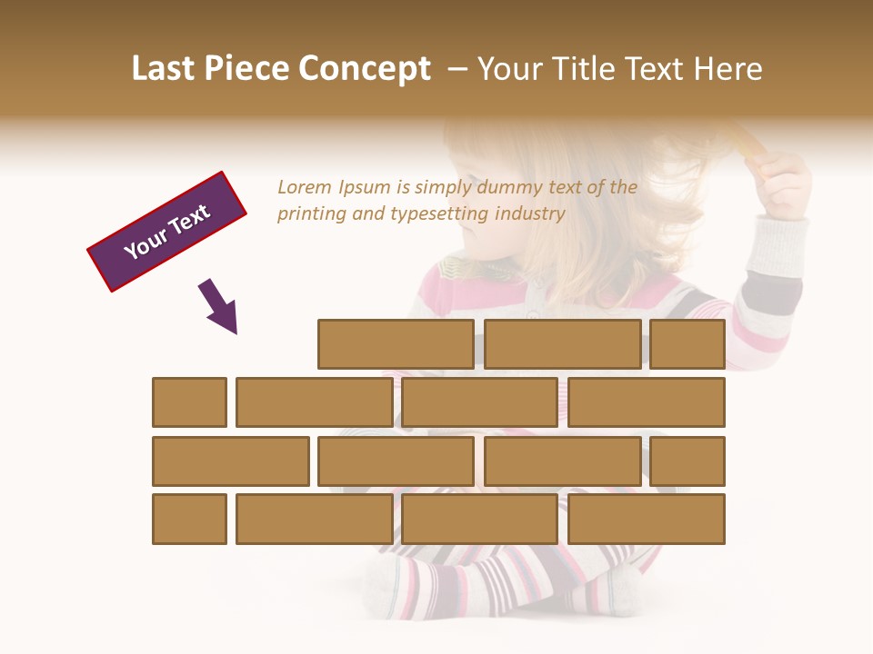 A Little Girl Sitting On The Floor With Her Hair Blowing In The Wind PowerPoint Template