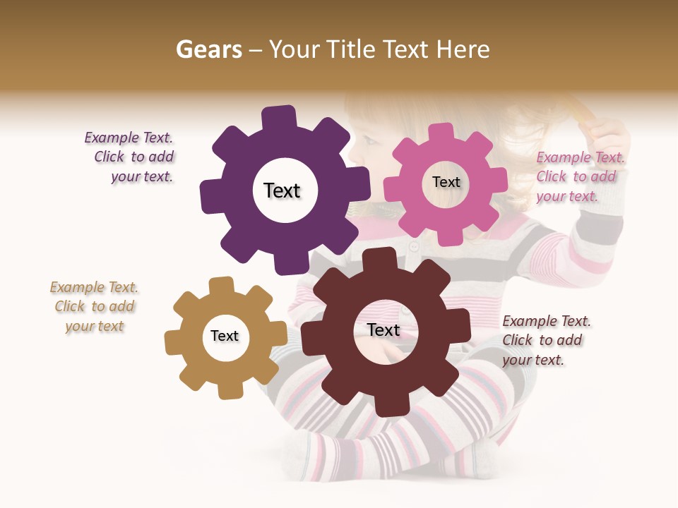 A Little Girl Sitting On The Floor With Her Hair Blowing In The Wind PowerPoint Template