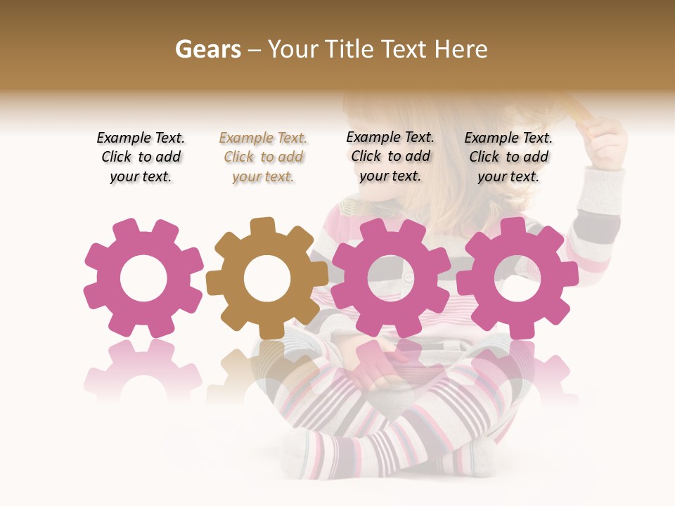 A Little Girl Sitting On The Floor With Her Hair Blowing In The Wind PowerPoint Template