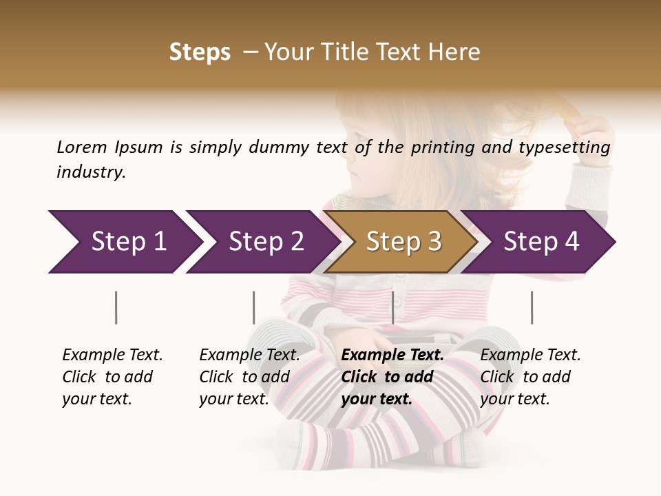 A Little Girl Sitting On The Floor With Her Hair Blowing In The Wind PowerPoint Template