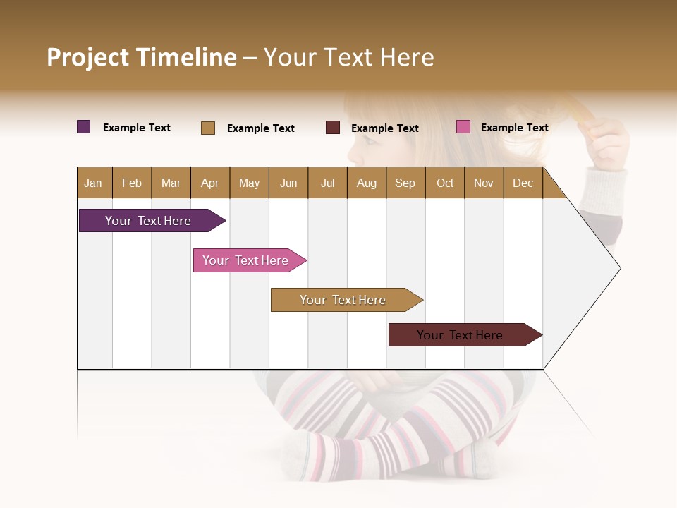 A Little Girl Sitting On The Floor With Her Hair Blowing In The Wind PowerPoint Template