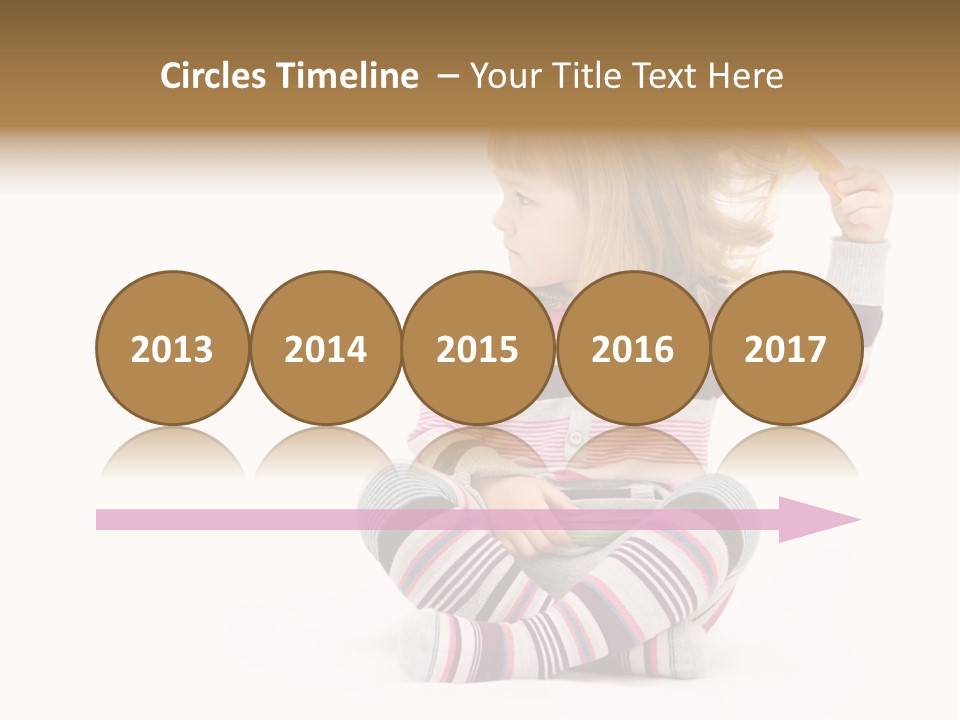 A Little Girl Sitting On The Floor With Her Hair Blowing In The Wind PowerPoint Template