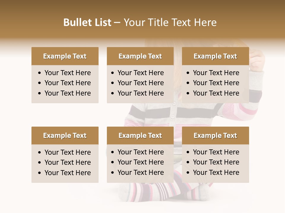 A Little Girl Sitting On The Floor With Her Hair Blowing In The Wind PowerPoint Template