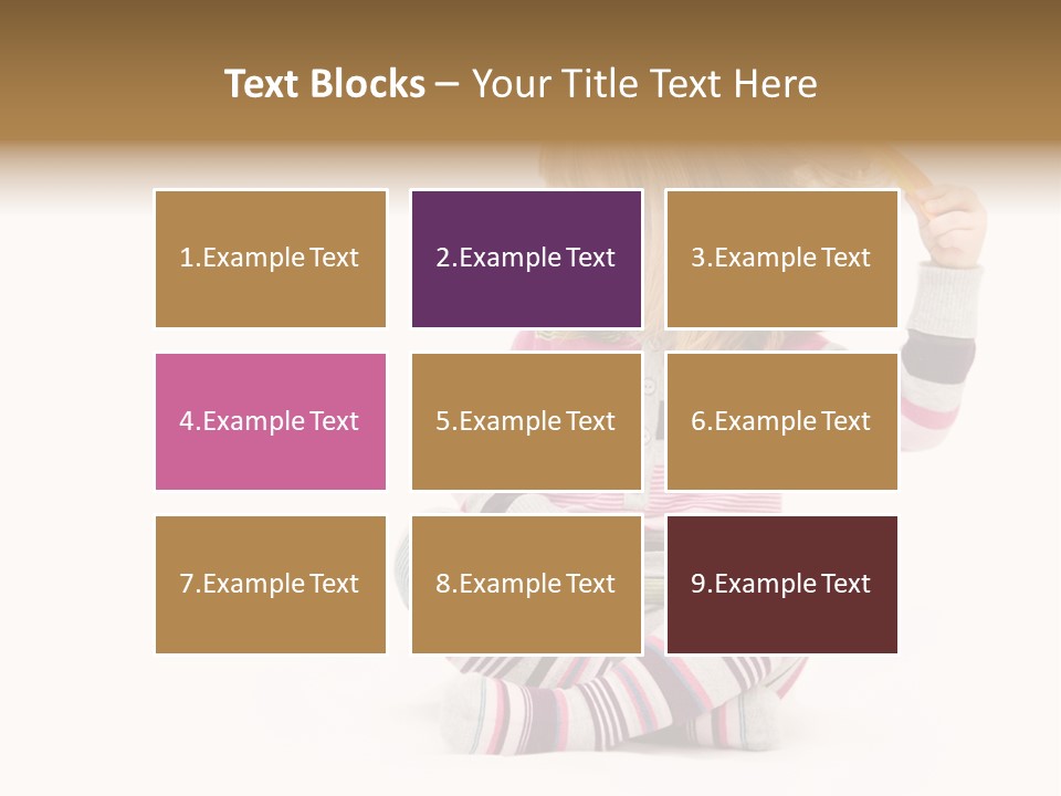 A Little Girl Sitting On The Floor With Her Hair Blowing In The Wind PowerPoint Template