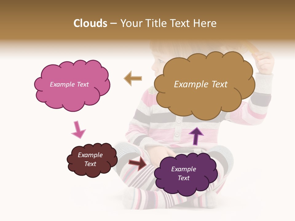 A Little Girl Sitting On The Floor With Her Hair Blowing In The Wind PowerPoint Template