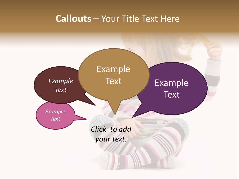 A Little Girl Sitting On The Floor With Her Hair Blowing In The Wind PowerPoint Template