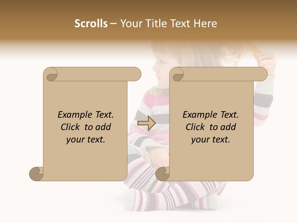 A Little Girl Sitting On The Floor With Her Hair Blowing In The Wind PowerPoint Template