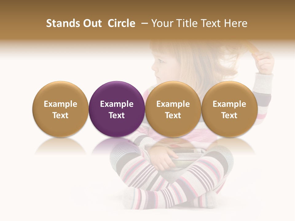 A Little Girl Sitting On The Floor With Her Hair Blowing In The Wind PowerPoint Template