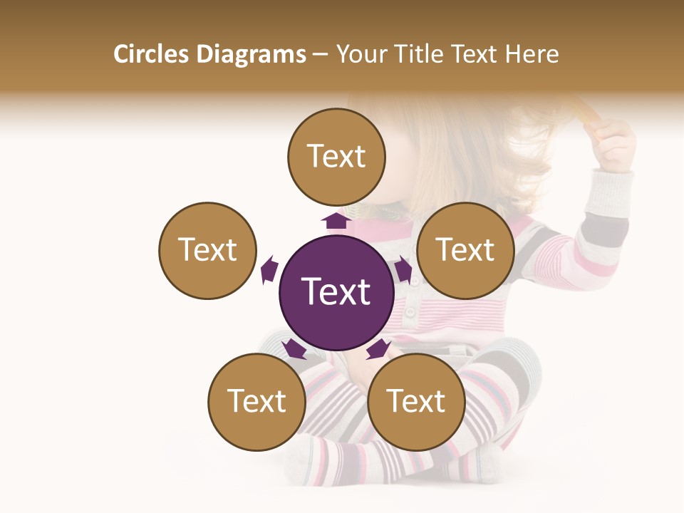 A Little Girl Sitting On The Floor With Her Hair Blowing In The Wind PowerPoint Template