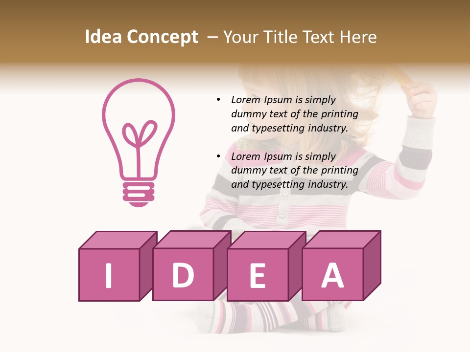 A Little Girl Sitting On The Floor With Her Hair Blowing In The Wind PowerPoint Template