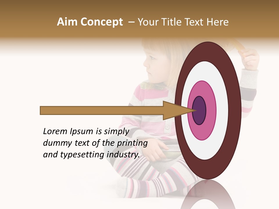 A Little Girl Sitting On The Floor With Her Hair Blowing In The Wind PowerPoint Template