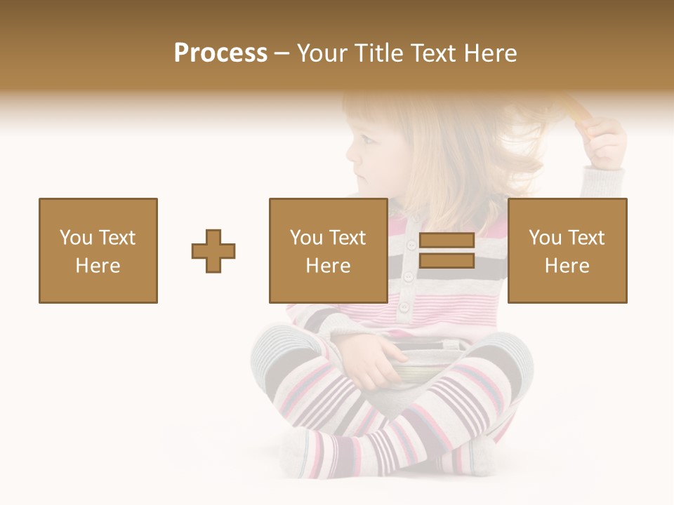 A Little Girl Sitting On The Floor With Her Hair Blowing In The Wind PowerPoint Template