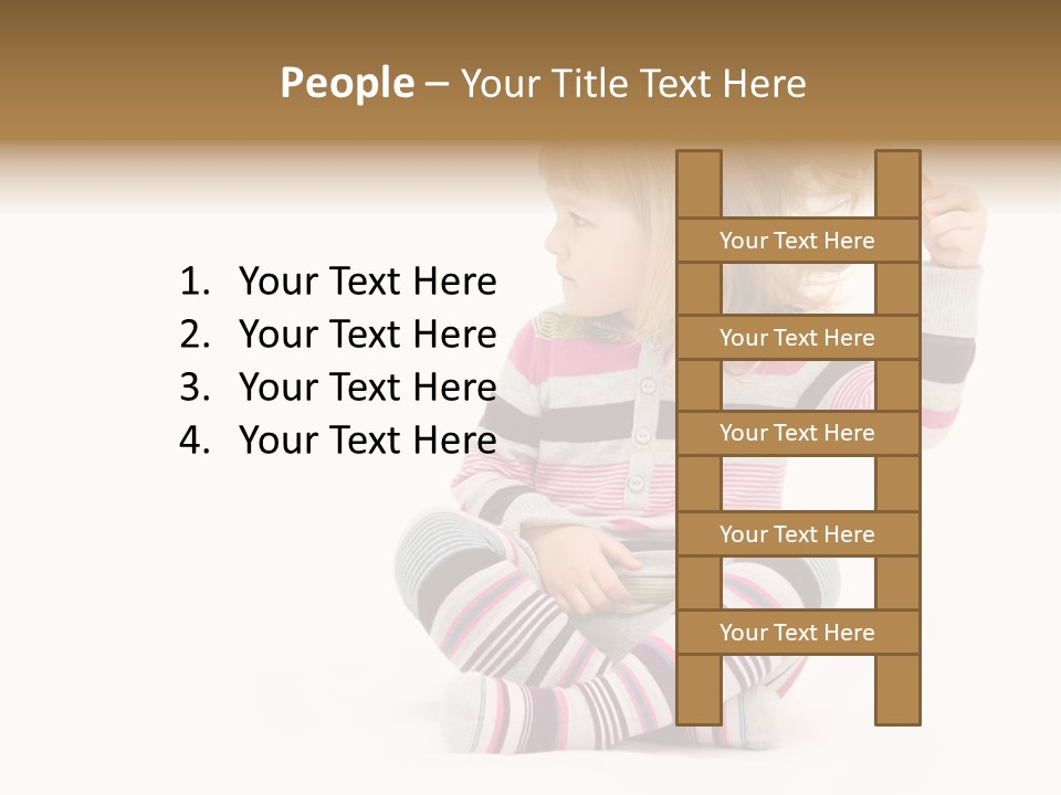 A Little Girl Sitting On The Floor With Her Hair Blowing In The Wind PowerPoint Template