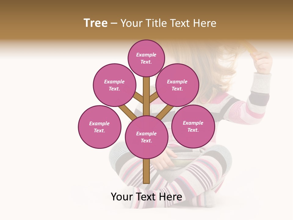 A Little Girl Sitting On The Floor With Her Hair Blowing In The Wind PowerPoint Template