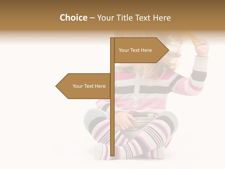 A Little Girl Sitting On The Floor With Her Hair Blowing In The Wind PowerPoint Template