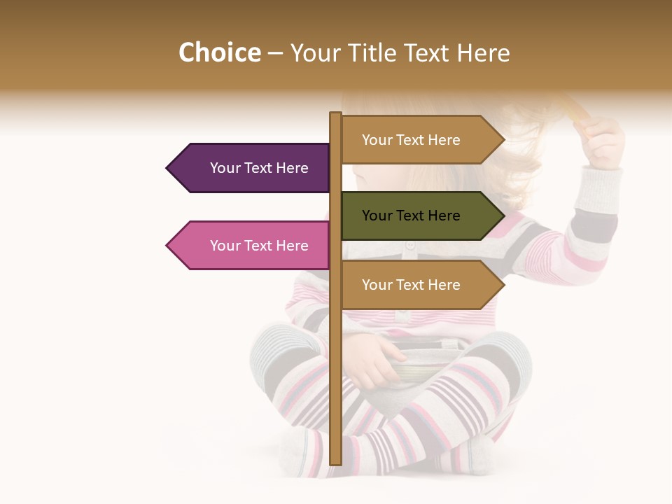 A Little Girl Sitting On The Floor With Her Hair Blowing In The Wind PowerPoint Template