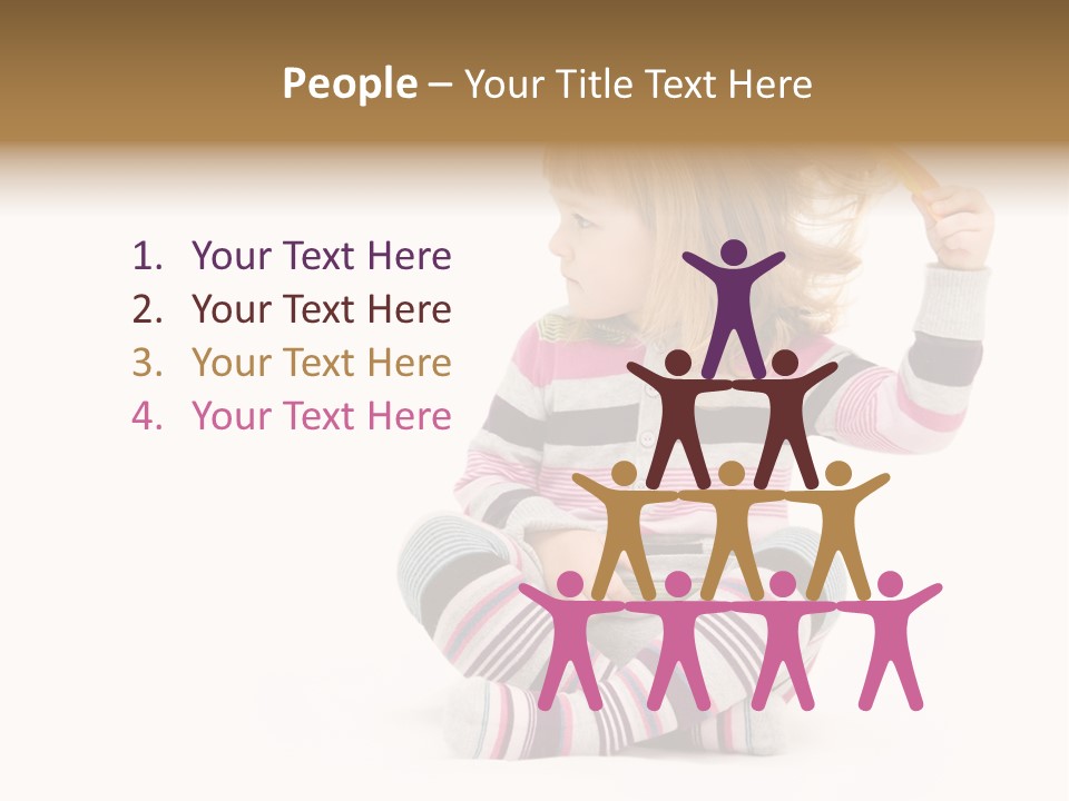 A Little Girl Sitting On The Floor With Her Hair Blowing In The Wind PowerPoint Template