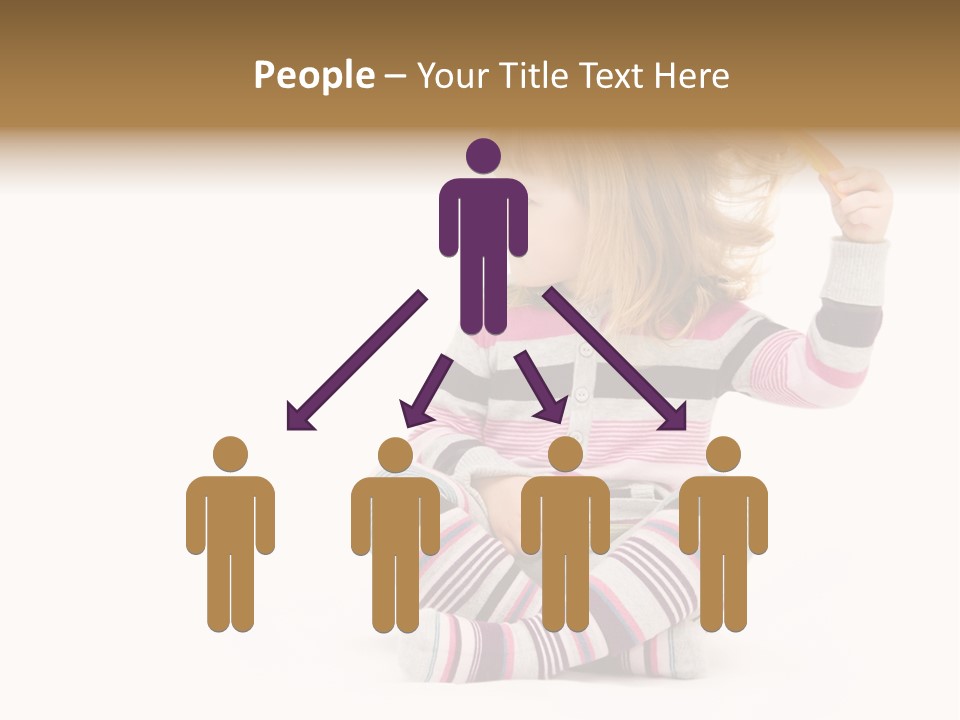 A Little Girl Sitting On The Floor With Her Hair Blowing In The Wind PowerPoint Template