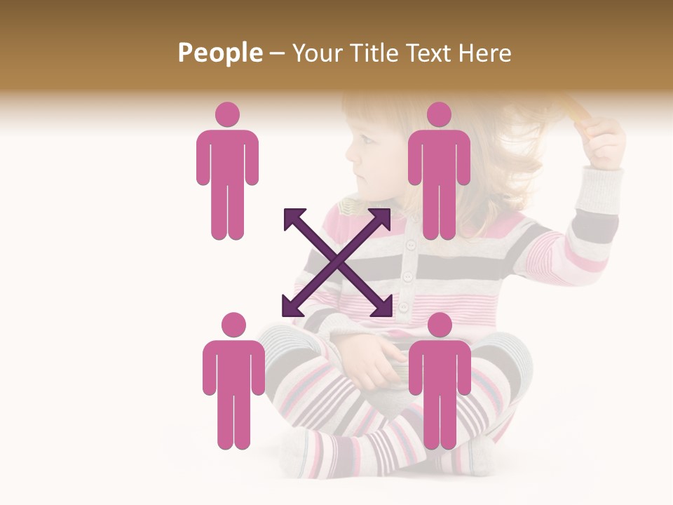 A Little Girl Sitting On The Floor With Her Hair Blowing In The Wind PowerPoint Template