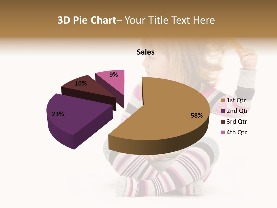 A Little Girl Sitting On The Floor With Her Hair Blowing In The Wind PowerPoint Template